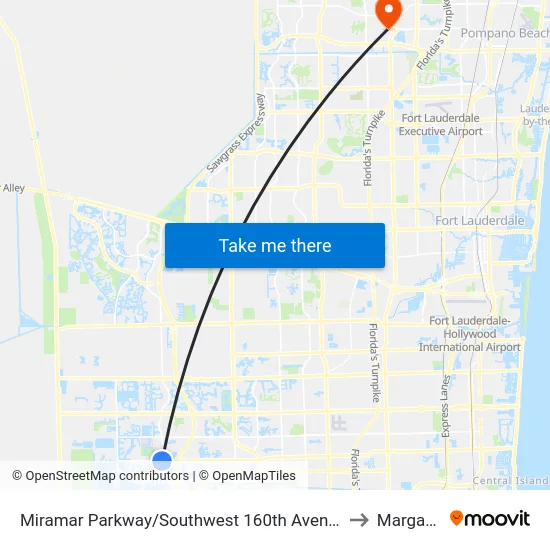 Miramar Parkway/Southwest 160th Avenue - (Dykes Road) to Margate, FL map