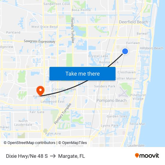 Dixie Hwy/Ne 48 S to Margate, FL map