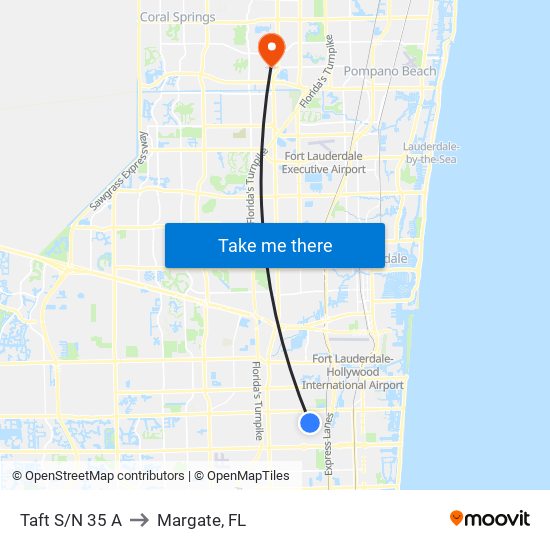 Taft S/N 35 A to Margate, FL map