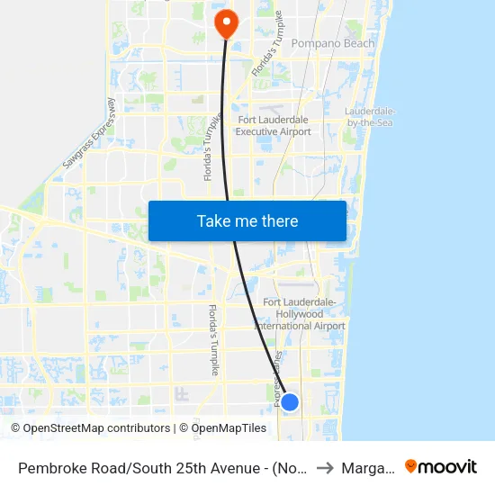 Pembroke Road/South 25th Avenue - (Northwest 7th Avenue) to Margate, FL map