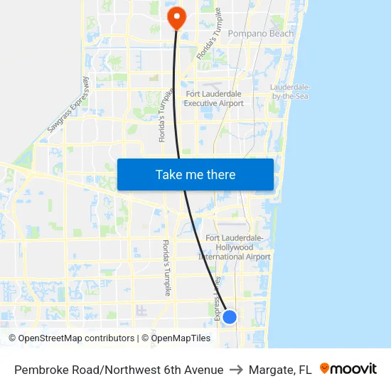 Pembroke Road/Northwest 6th Avenue to Margate, FL map