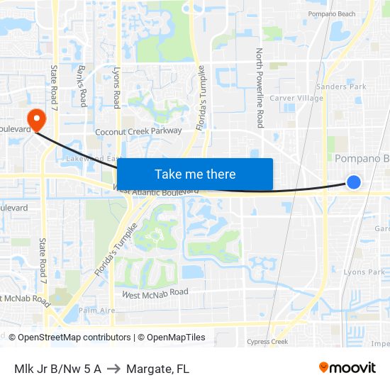 Mlk Jr B/Nw 5 A to Margate, FL map