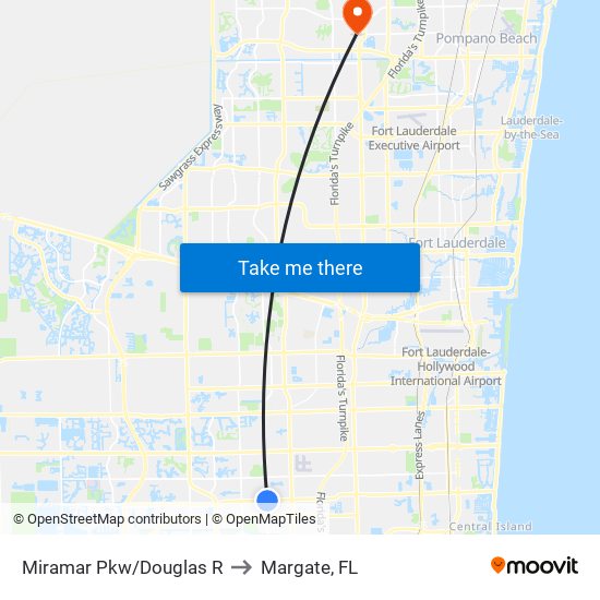 Miramar Pkw/Douglas R to Margate, FL map