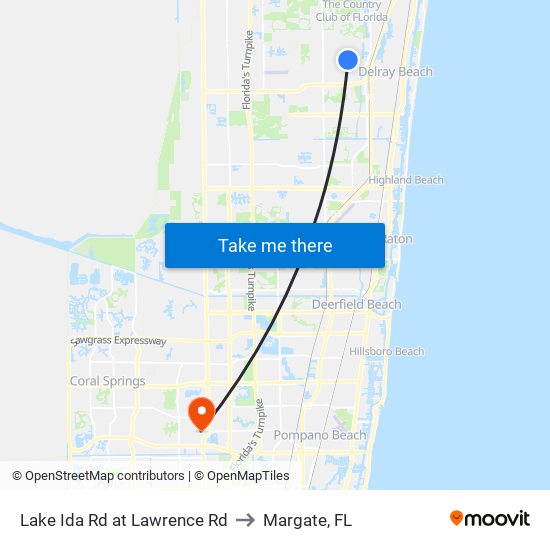 Lake Ida Rd at  Lawrence Rd to Margate, FL map