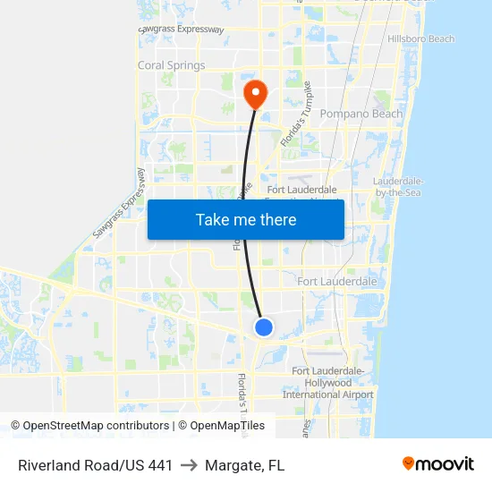 Riverland Road/US 441 to Margate, FL map