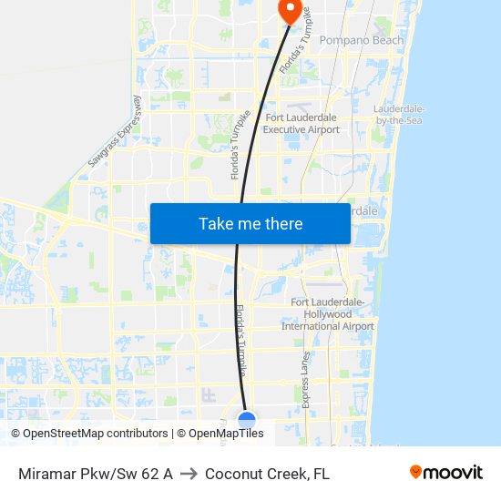 Miramar Pkw/Sw 62 A to Coconut Creek, FL map