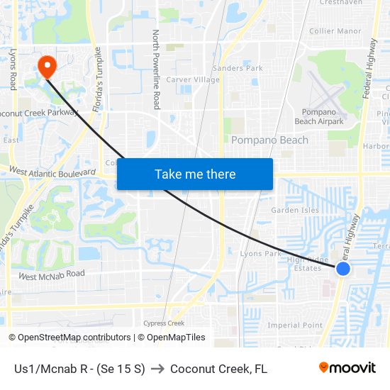 Us1/Mcnab R - (Se 15 S) to Coconut Creek, FL map