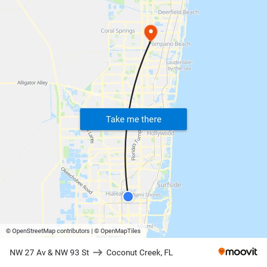 NW 27 Av & NW 93 St to Coconut Creek, FL map