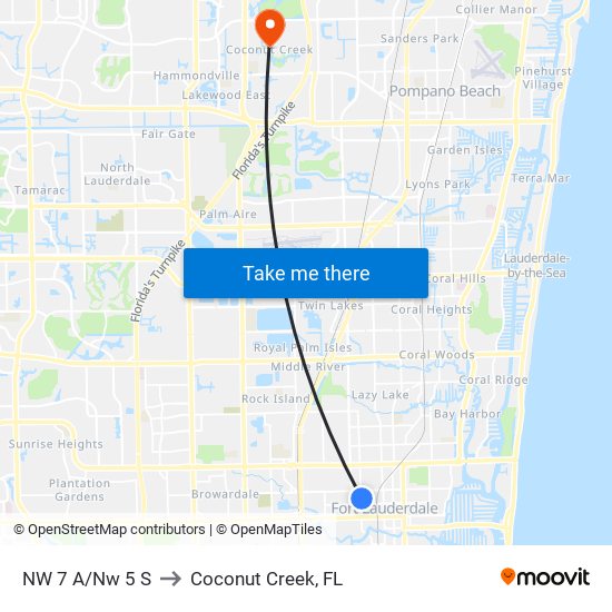 NW 7 A/Nw 5 S to Coconut Creek, FL map