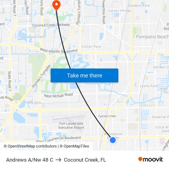 Andrews A/Nw 48 C to Coconut Creek, FL map