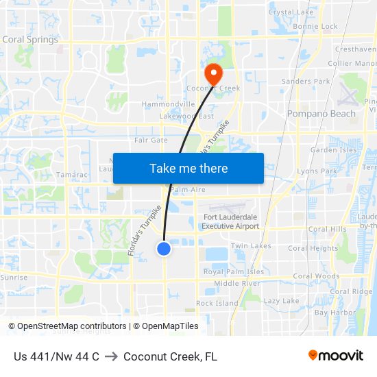 Us 441/Nw 44 C to Coconut Creek, FL map