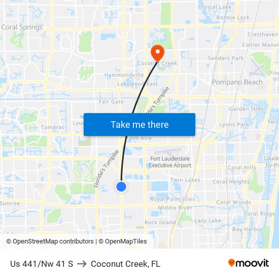 Us 441/Nw 41 S to Coconut Creek, FL map