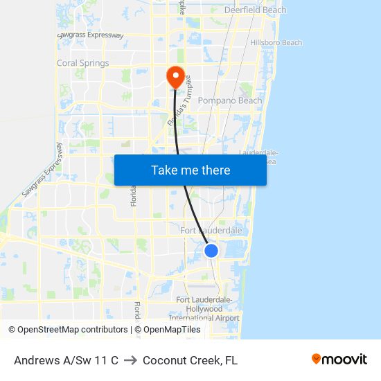 Andrews A/Sw 11 C to Coconut Creek, FL map