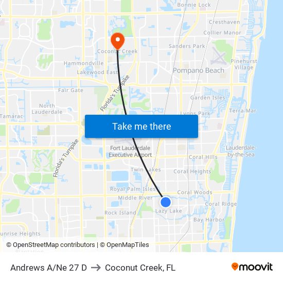 Andrews A/Ne 27 D to Coconut Creek, FL map