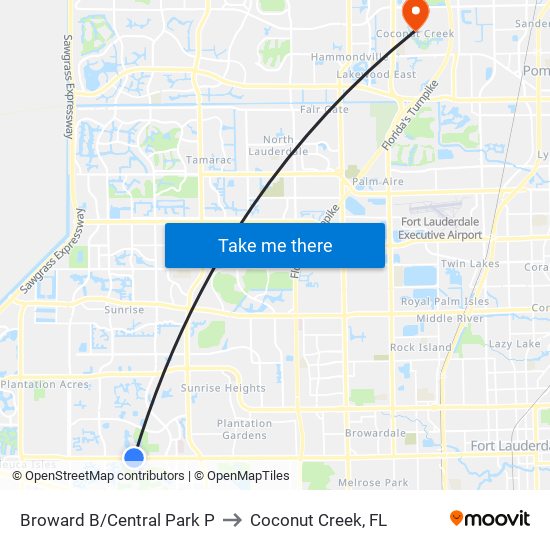 BROWARD B/CENTRAL PARK P to Coconut Creek, FL map