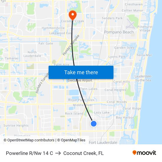 Powerline R/Nw 14 C to Coconut Creek, FL map