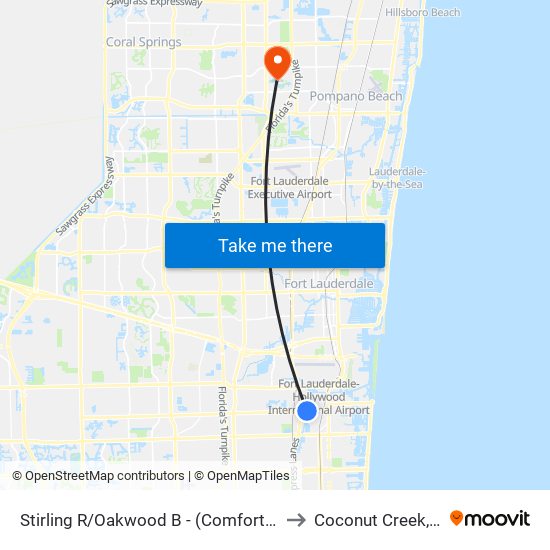 Stirling R/Oakwood B - (Comfort Inn) to Coconut Creek, FL map