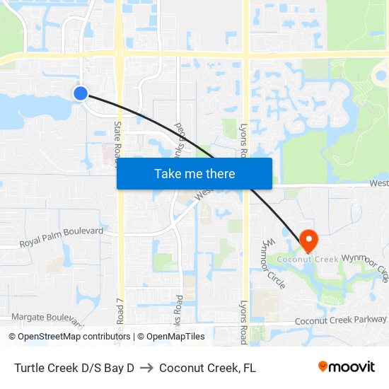 Turtle Creek D/S Bay D to Coconut Creek, FL map