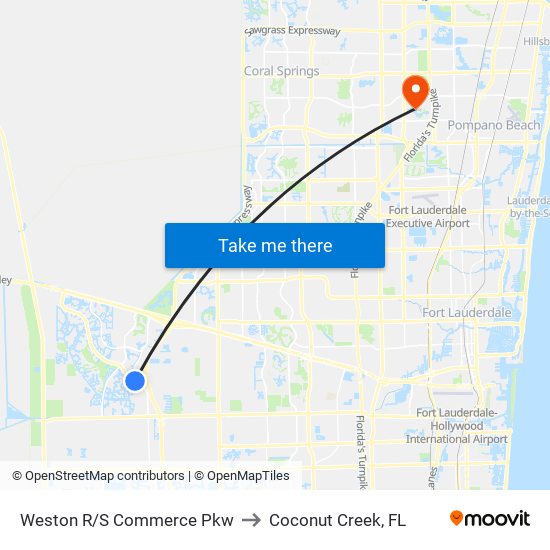 Weston R/S Commerce Pkw to Coconut Creek, FL map