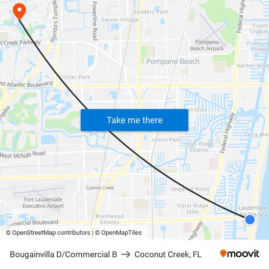 Bougainvilla D/Commercial B to Coconut Creek, FL map