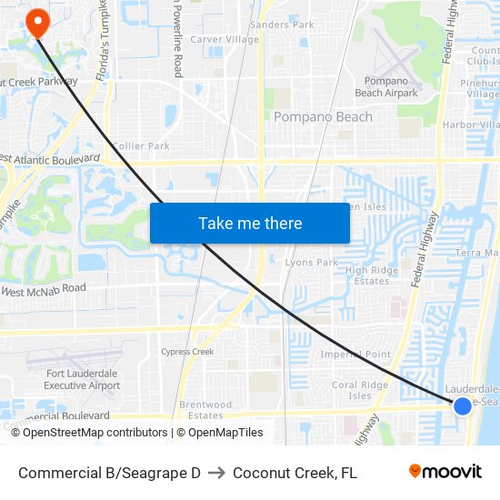 COMMERCIAL B/SEAGRAPE D to Coconut Creek, FL map