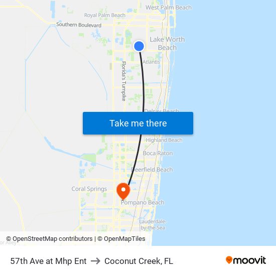 57th Ave at Mhp Ent to Coconut Creek, FL map