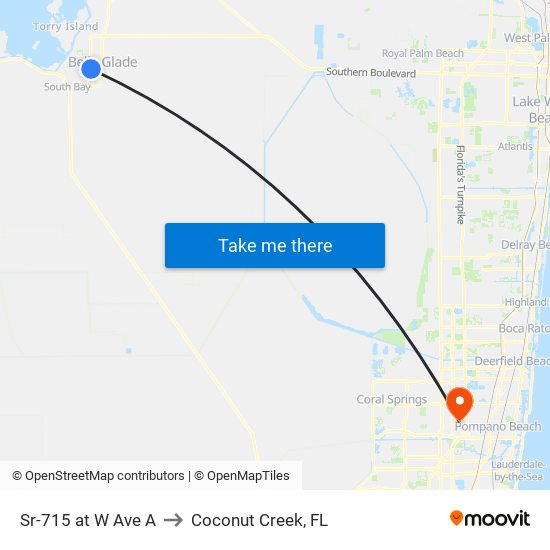 Sr-715 at W Ave A to Coconut Creek, FL map