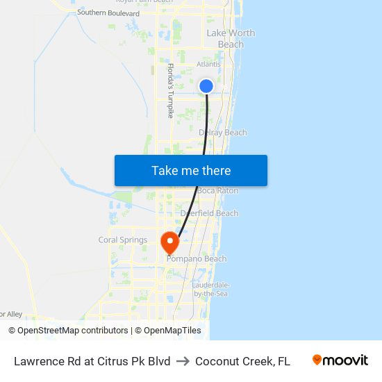 Lawrence Rd at  Citrus Pk Blvd to Coconut Creek, FL map