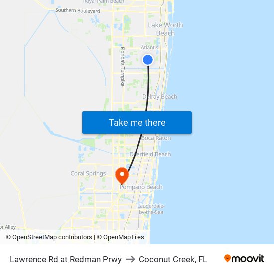 Lawrence Rd at  Redman Prwy to Coconut Creek, FL map