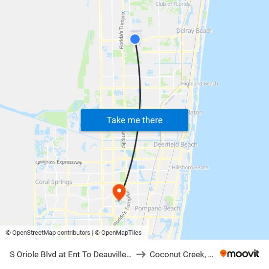 S ORIOLE BLVD at  ENT TO DEAUVILLE C to Coconut Creek, FL map