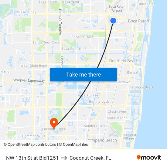 NW 13th St at  Bld1251 to Coconut Creek, FL map