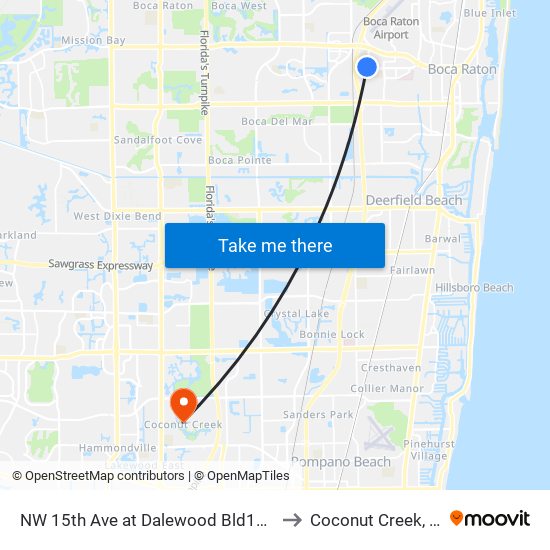 NW 15th Ave at Dalewood Bld1401 to Coconut Creek, FL map