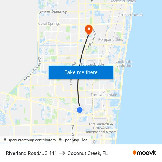 Riverland Road/US 441 to Coconut Creek, FL map