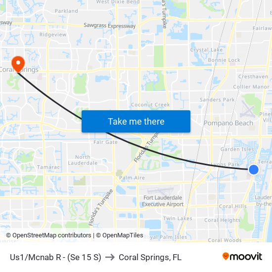 US1/MCNAB R - (SE 15 S) to Coral Springs, FL map