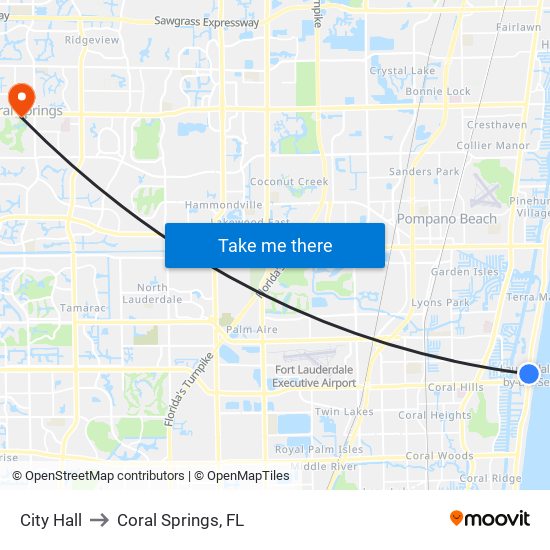 City Hall to Coral Springs, FL map