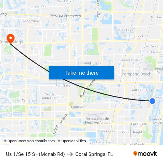 Us 1/Se 15 S - (Mcnab Rd) to Coral Springs, FL map