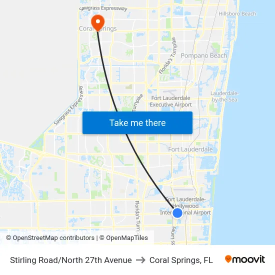 Stirling Road/North 27th Avenue to Coral Springs, FL map