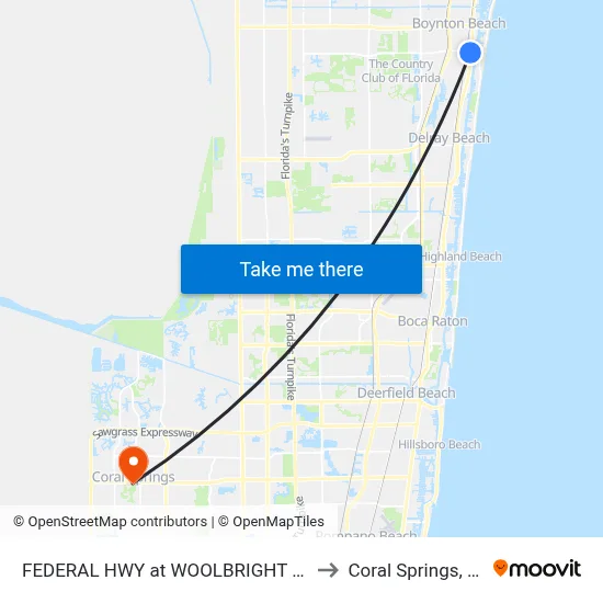 FEDERAL HWY at WOOLBRIGHT RD to Coral Springs, FL map