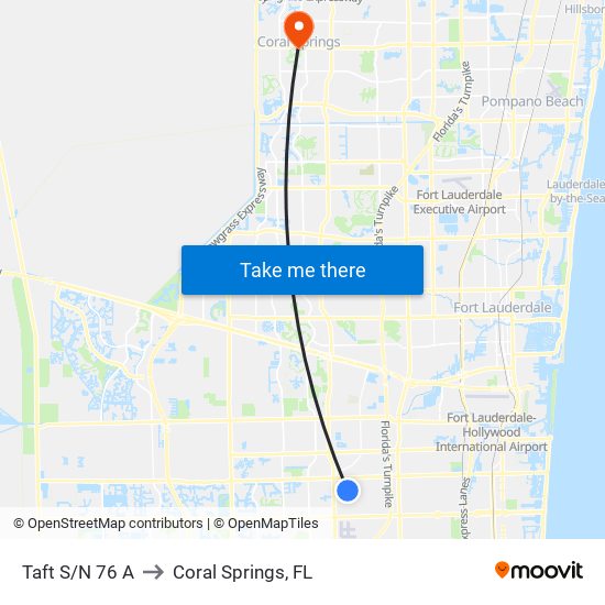 Taft S/N 76 A to Coral Springs, FL map