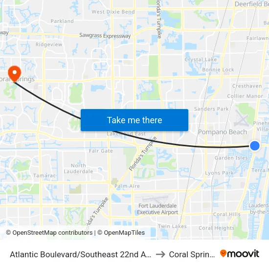 Atlantic Boulevard/Southeast 22nd Avenue - (US 1) to Coral Springs, FL map