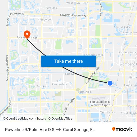 Powerline R/Palm Aire D S to Coral Springs, FL map