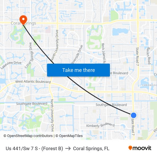 Us 441/Sw 7 S - (Forest B) to Coral Springs, FL map