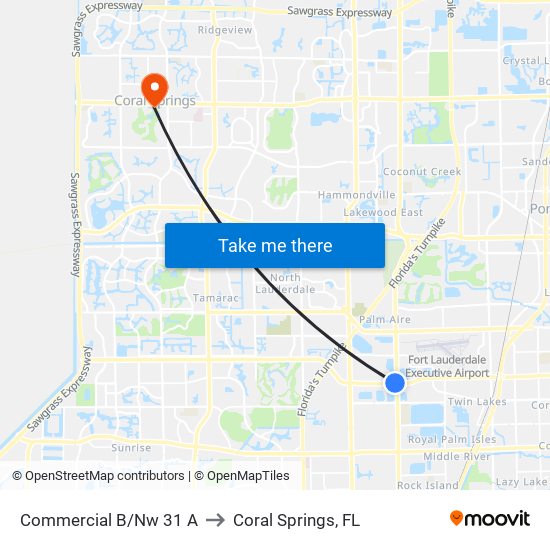 Commercial B/Nw 31 A to Coral Springs, FL map