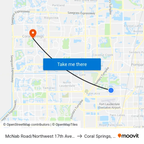 McNab Road/Northwest 17th Avenue to Coral Springs, FL map