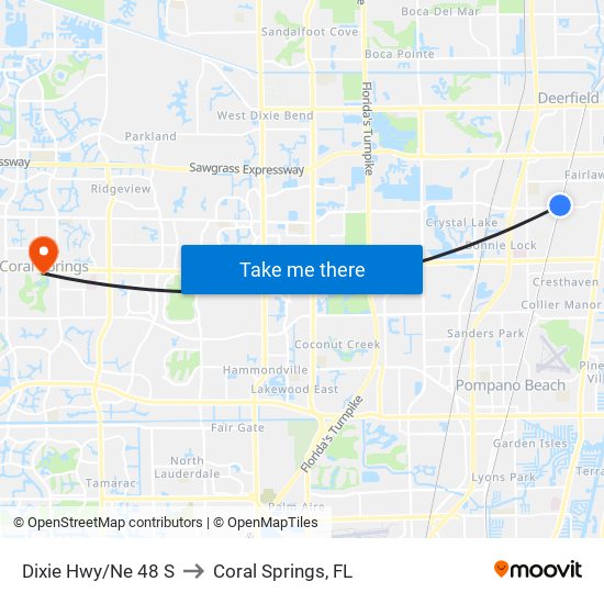 DIXIE HWY/NE 48 S to Coral Springs, FL map