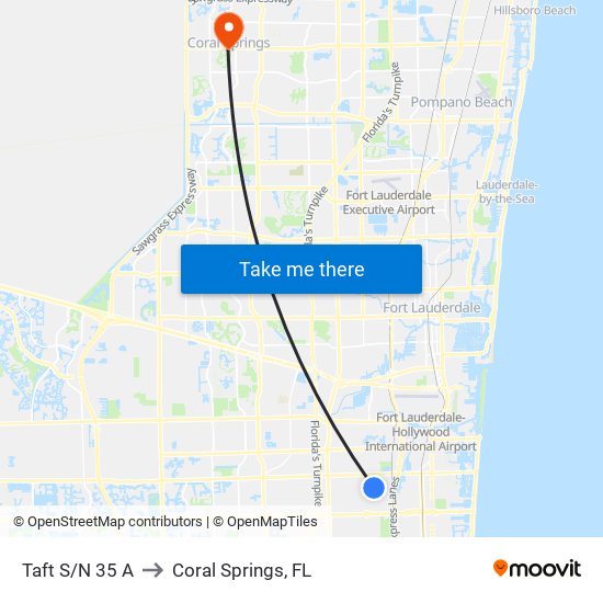 Taft S/N 35 A to Coral Springs, FL map