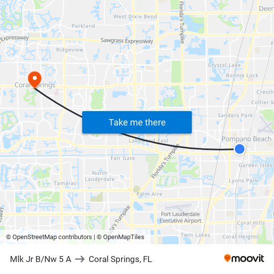 Mlk Jr B/Nw 5 A to Coral Springs, FL map