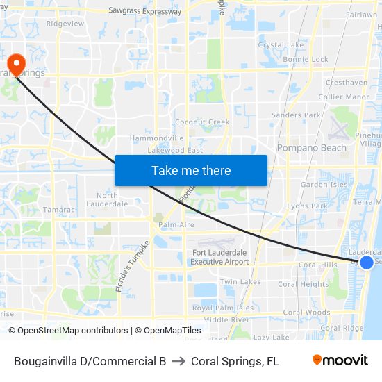 Bougainvilla D/Commercial B to Coral Springs, FL map