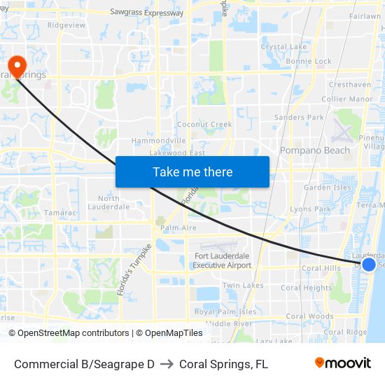 Commercial B/Seagrape D to Coral Springs, FL map