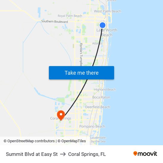 Summit Blvd at  Easy St to Coral Springs, FL map